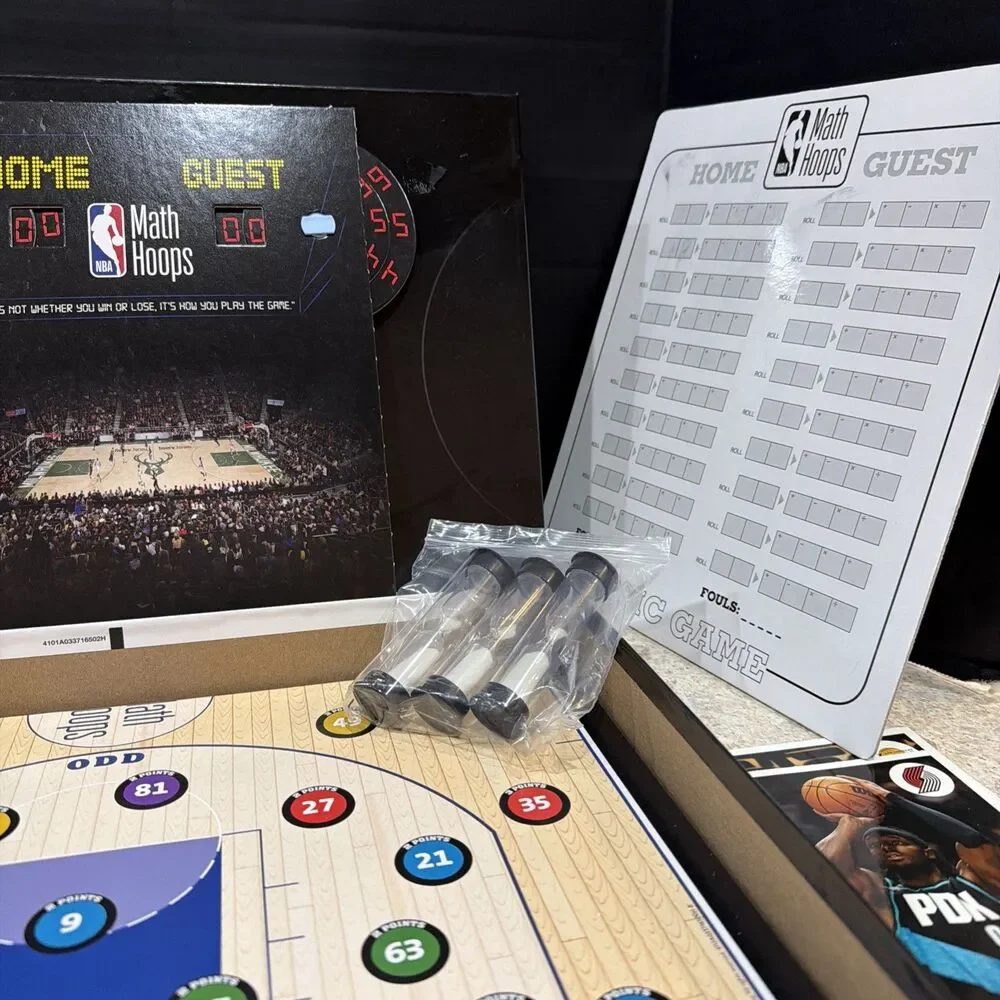 NBA Math Hoops 2015 Hasbro Basketball Board Game Educational Getty Images New
